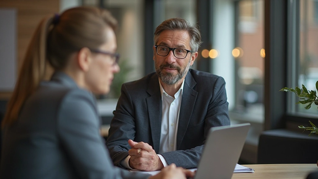 Mentor die iemand begeleidt bij het formuleren van persoonlijke doelen in een professionele setting