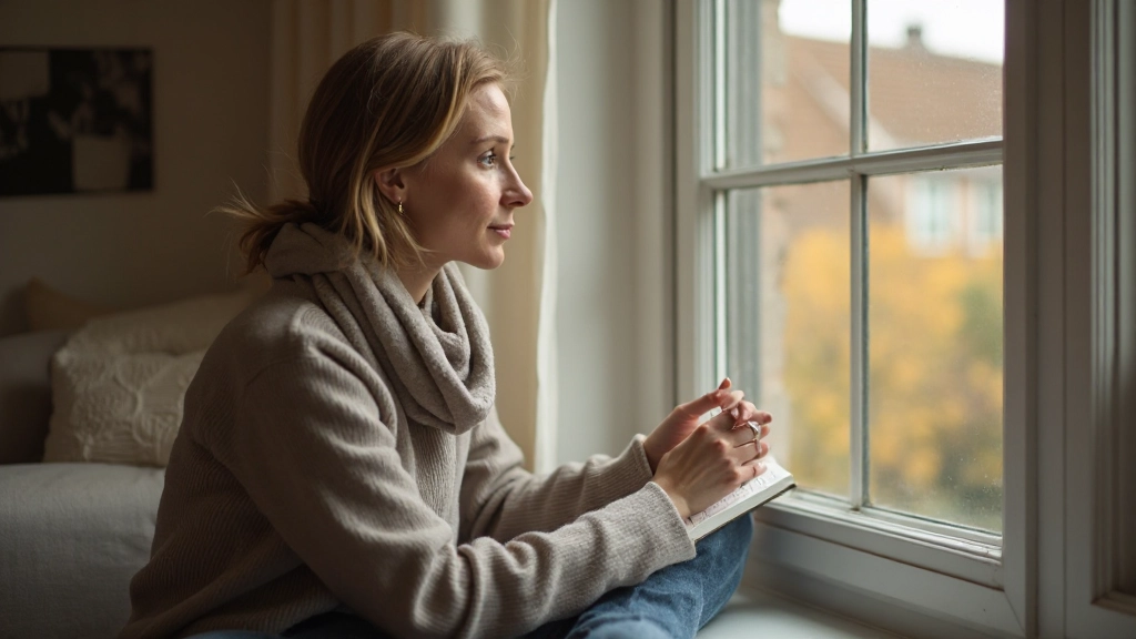 Persoon die reflectievaardigheden oefent in rustige setting